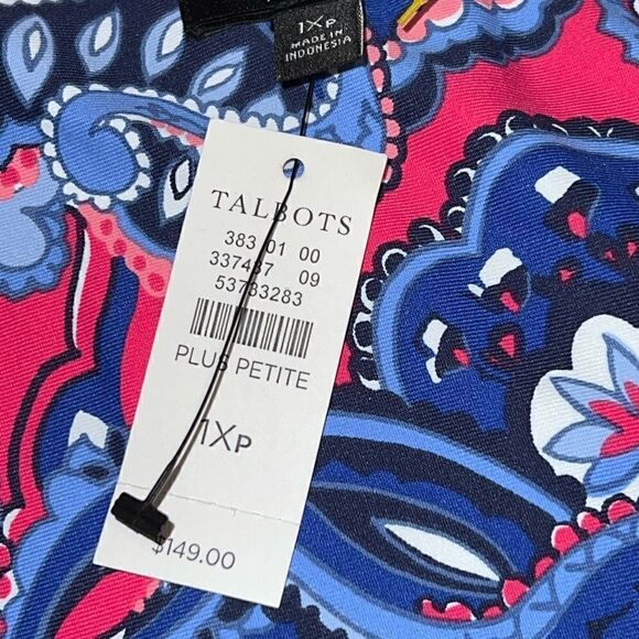 NWT Talbots Faux Wrap Paisley Jersey Shift Dress Plus Petite Womens 1XP - Picture 5 of 8